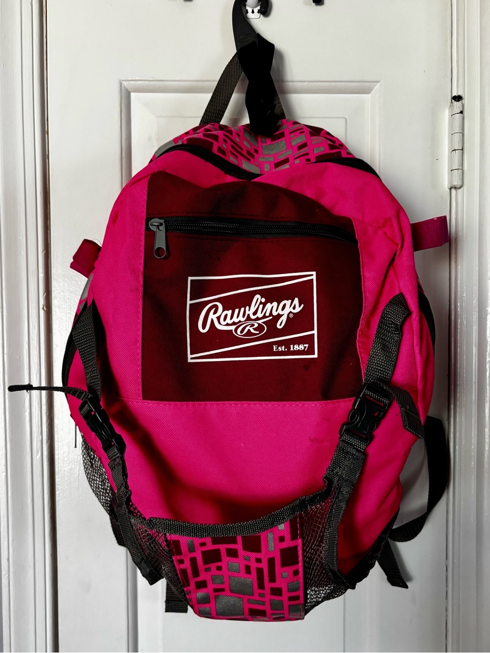 Rawlings Pink & Maroon Logo Softball/Baseball Backpack